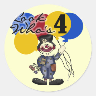 サーカスピエロ4th誕生日Tシャツとギフト ラウンドシール