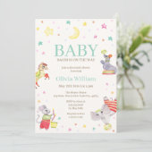 サーカスファンシーカニバル動物ベビーシャワー 招待状 (スタンド正面)