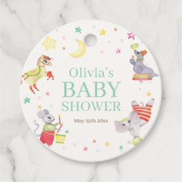 サーカスファンシーカーニバル動物ベビーシャワー フェイバータグ