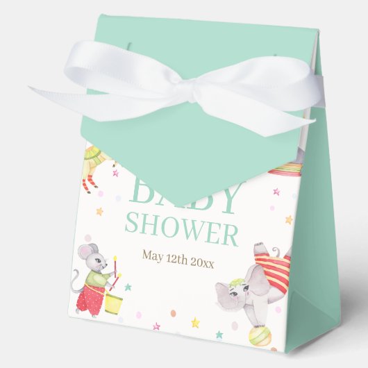 サーカスファンシーカーニバル動物ベビーシャワー フェイバーボックス (正面)