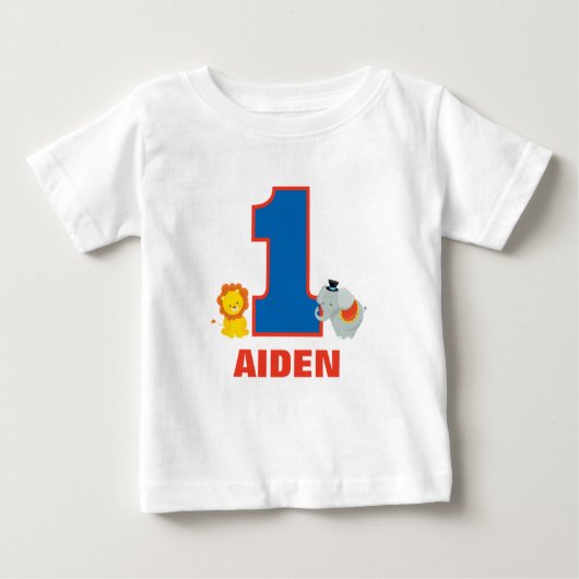 サーカスファースト誕生日衣装，ベビージャージーボディスーツ ベビーTシャツ (正面)