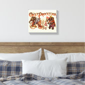 サーカスプラミテリーゾウアンティークアート キャンバスプリント (インサイチュ (寝室))