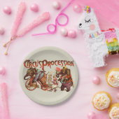 サーカスプラミテリーゾウアンティークアート ペーパープレート (パーティー)