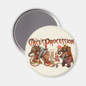 サーカスプラミテリーゾウアンティークアート マグネット (正面/裏面)