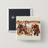 サーカスプラミテリーゾウアンティークアート 缶バッジ (正面&裏面)