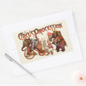 サーカスプラミテリーゾウアンティークアート 長方形シール (封筒)