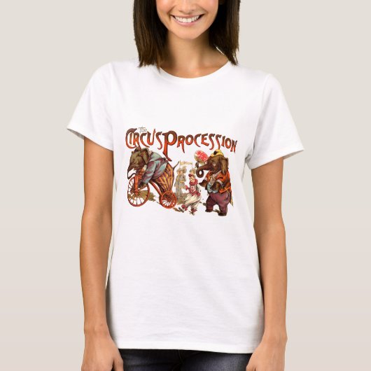 サーカスプラミテリーゾウアンティークアート Tシャツ (正面)