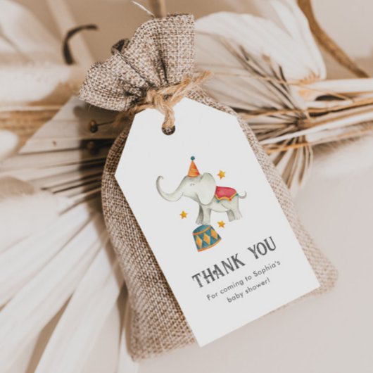 サーカスベビーシャワーメッセージカード ギフトタグ