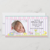 サーカスベビー列車PHOTO誕生発表 案内状 (正面)