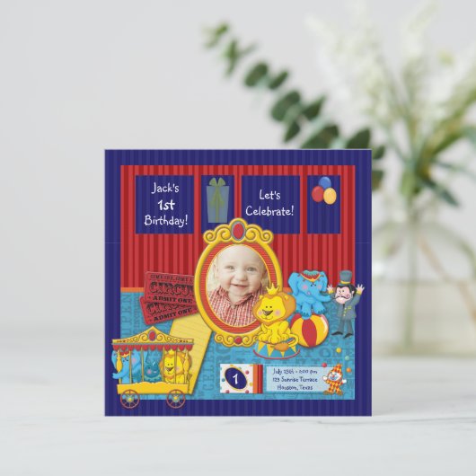 サーカスボーイズ写真1st誕生日パーティー 招待状 (スタンド正面)