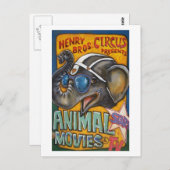 サーカスポスターはがき – ゾウを短く ポストカード (正面/裏面)