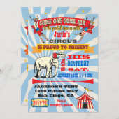サーカスポスタースタイルパーティの招待状 招待状 (正面/裏面)