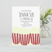 サーカスポップコーンカーニバル誕生日招待状 招待状 (スタンド正面)