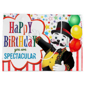 サーカスポーラベア子供の誕生日 ラージペーパーバッグ (裏面)