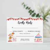 サーカスモダンカーニバルフェスティバルショー誕生日 出欠カード (スタンド正面)