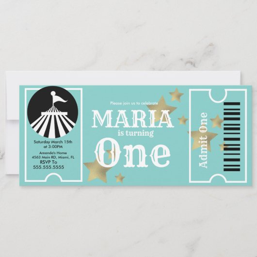 サーカスモダンスターズ誕生日チケットパーティー 招待状 (正面)