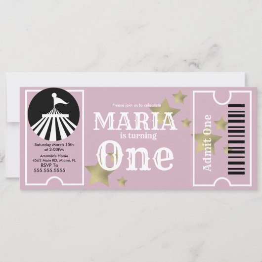 サーカスモダンスターズ誕生日チケットパーティー 招待状 (正面)