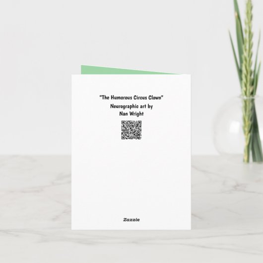 サーカスユーモアのあるピエロアートワーク サンキューカード (裏面)