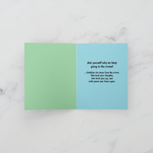 サーカスユーモアのあるピエロアートワーク サンキューカード (内部)