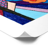 サーカスライオン抽象芸術ポスター ポスター (角)