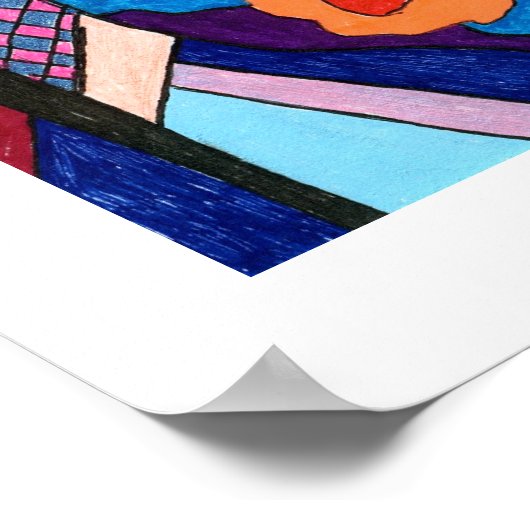 サーカスライオン抽象芸術ポスター ポスター (角)