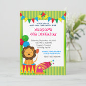 サーカスライオン誕生日招待状 招待状 (スタンド正面)