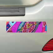 "サーカスライオン"の抽象芸術 バンパーステッカー (車上)