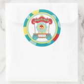 サーカスローリングライオンブルー ラウンドシール (バッグ)