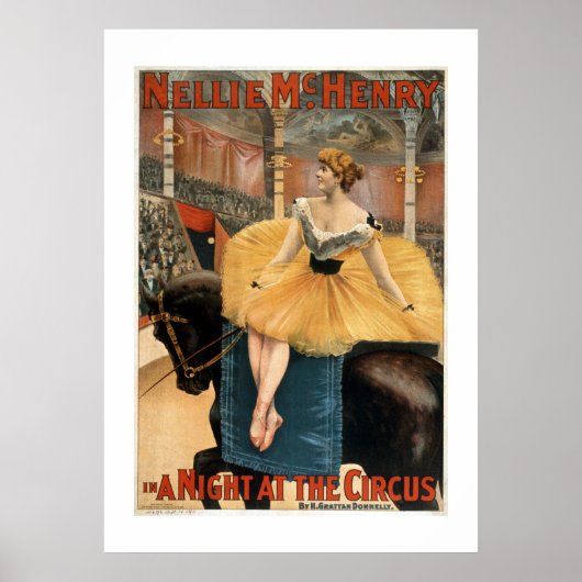サーカスヴィンテージ劇場ポスターの夜 ポスター (正面)