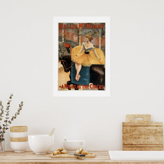 サーカスヴィンテージ劇場ポスターの夜 ポスター (キッチン)