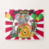 サーカス動物おもしろい子供の誕生日ジグソーパズル ジグソーパズル (横)