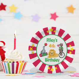 サーカス動物おもしろい子供の誕生日紙プレート ペーパープレート