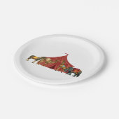 サーカス動物とテント ペーパープレート (アングル)