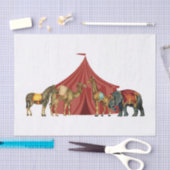 サーカス動物とテント 薄葉紙 (クラフト)