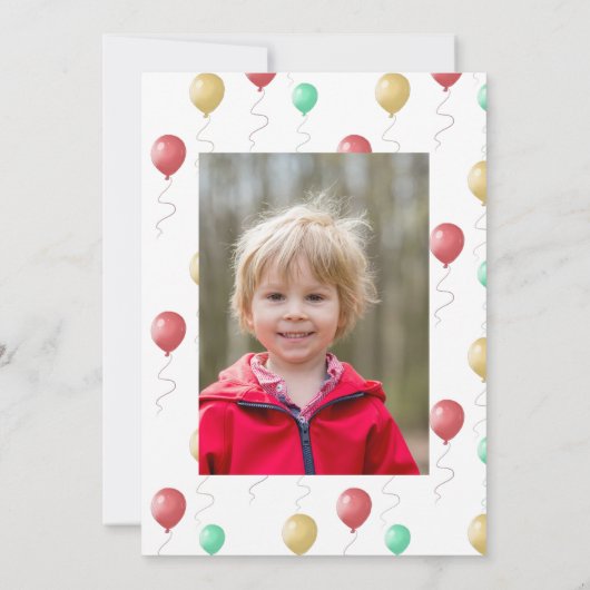 サーカス動物とビッグトップ任意の年齢写真誕生日 招待状 (裏面)