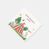 サーカス動物とビッグトップ子供の誕生日パーティー スタンダードカクテルナプキン (角)