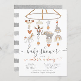 サーカス動物の移動ベビーシャワー 招待状