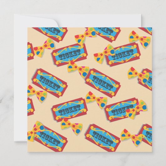 サーカス動物の誕生日パーティーの招待カード 招待状 (裏面)