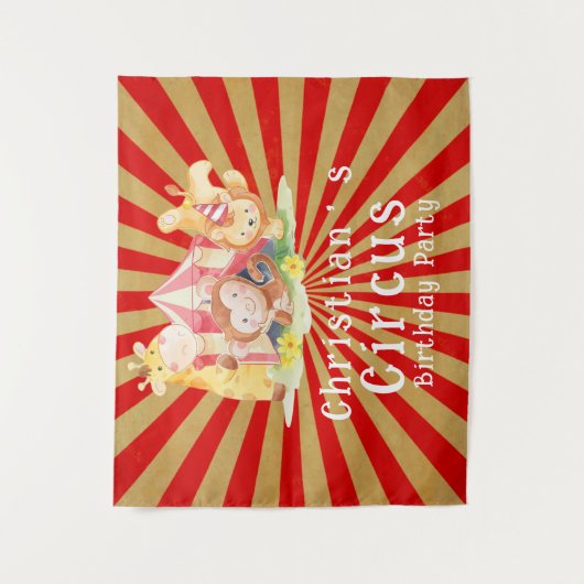サーカス動物の誕生日パーティー タペストリー (正面)