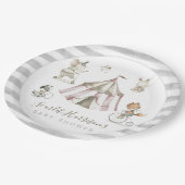 サーカス動物の赤ちゃんシャワー ペーパープレート (アングル)