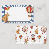 サーカス動物カーニバル座席表ビュッフェ プレイスカード (正面/裏面)
