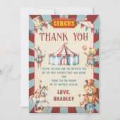 サーカス動物カーニバル誕生日サンキューカード サンキューカード (正面)