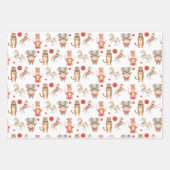 サーカス動物パターン誕生日 ラッピングペーパーシート (正面2)