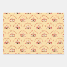 サーカス動物パターン誕生日 ラッピングペーパーシート