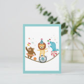 サーカス動物子供の誕生日パーティーサンキューカード サンキューカード (スタンド正面)