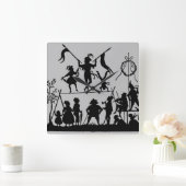 サーカス団 スクエア壁時計 (ホーム)