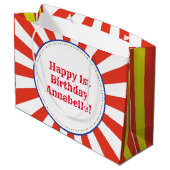 サーカス子供の誕生日パーティーテーマ ラージペーパーバッグ (裏面アングル)