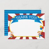サーカス感謝状 サーカスパーティ招待状 サンキューカード (正面/裏面)