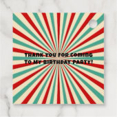 サーカス日が差すこと子供の誕生日パーティーありがとう フェイバータグ (裏面)