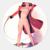 サーカス日フィルムおもしろいヴィンテージアート ラウンドシール (正面)